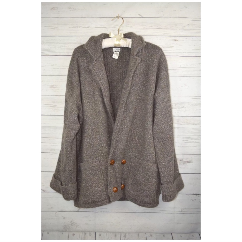 Oversized Italian Women Men Wool Blend Cardigan